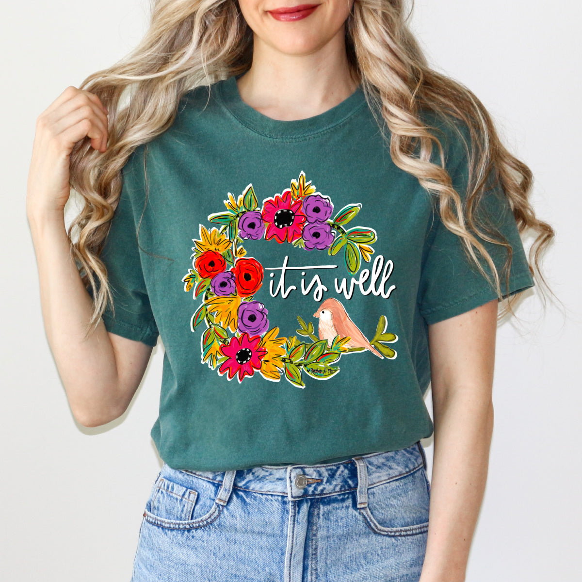 It is Well Bird Floral T-Shirt