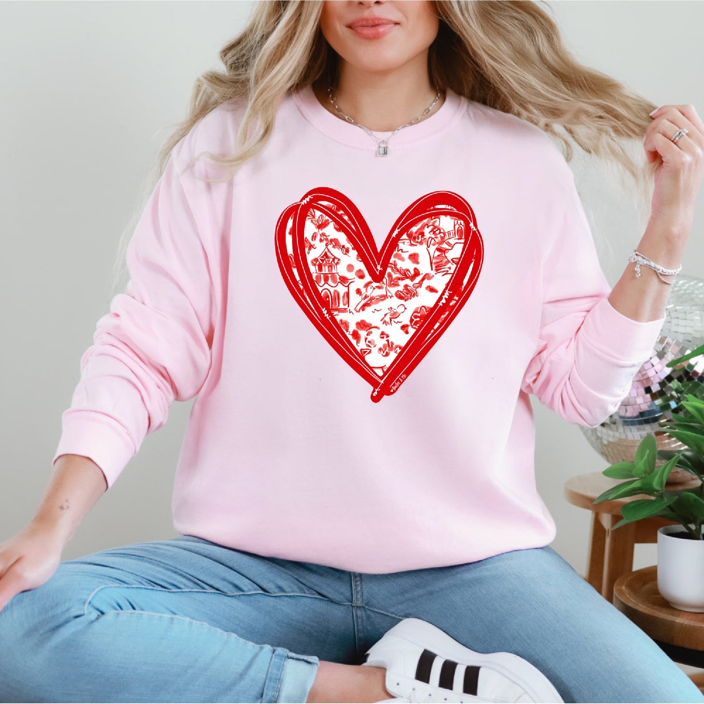 Red Toile Heart T-Shirt