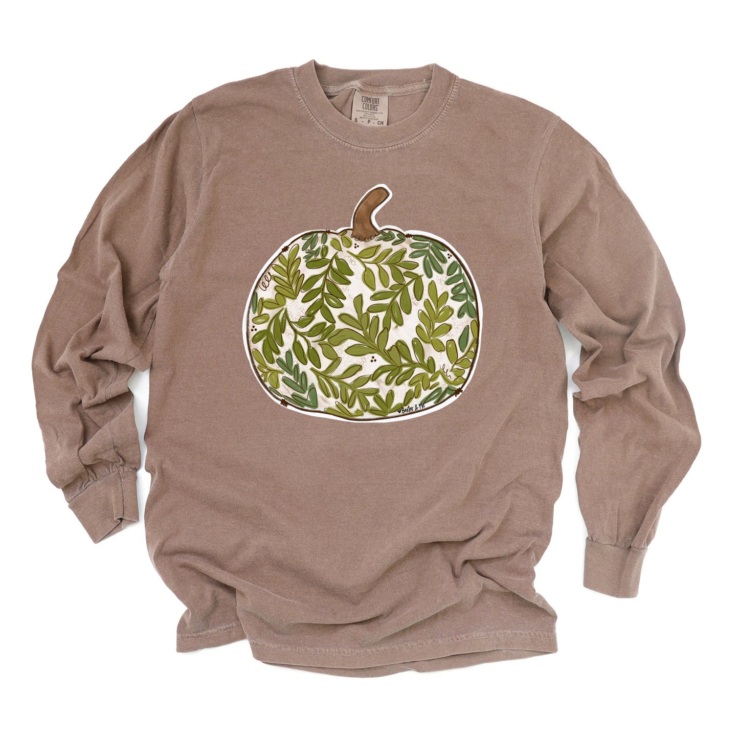 Welcome Green Leaf Pumpkin Plaid T-Shirt
