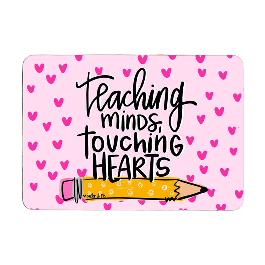 Teacher Touching Hearts Mouse Pad