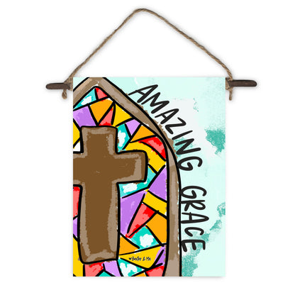 Amazing Grace Stained Glass Mini Wall Hanging