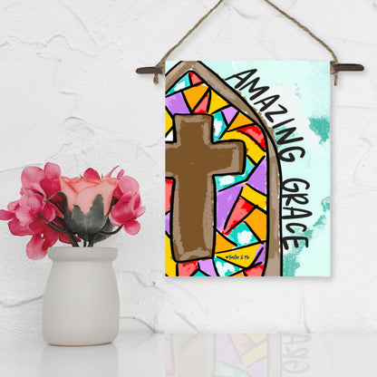 Amazing Grace Stained Glass Mini Wall Hanging