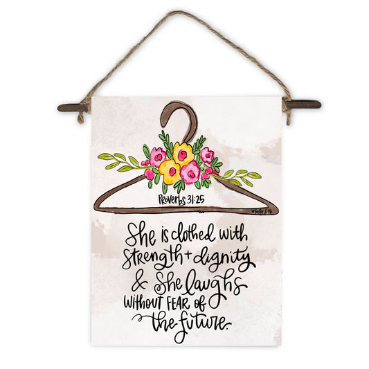 Clothed in Strength Mini Wall Hanging