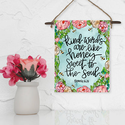 Kind Words Like Honey Mini Wall Hanging