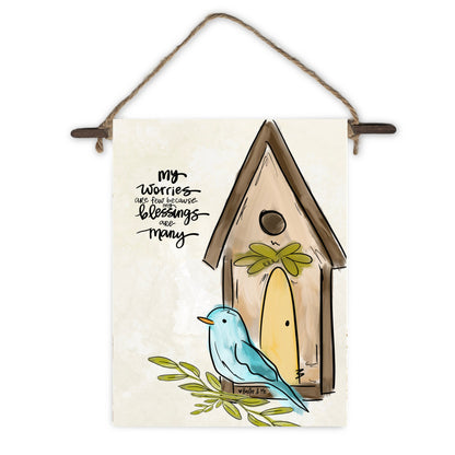 Blessings are Many Birdhouse Mini Wall Hanging