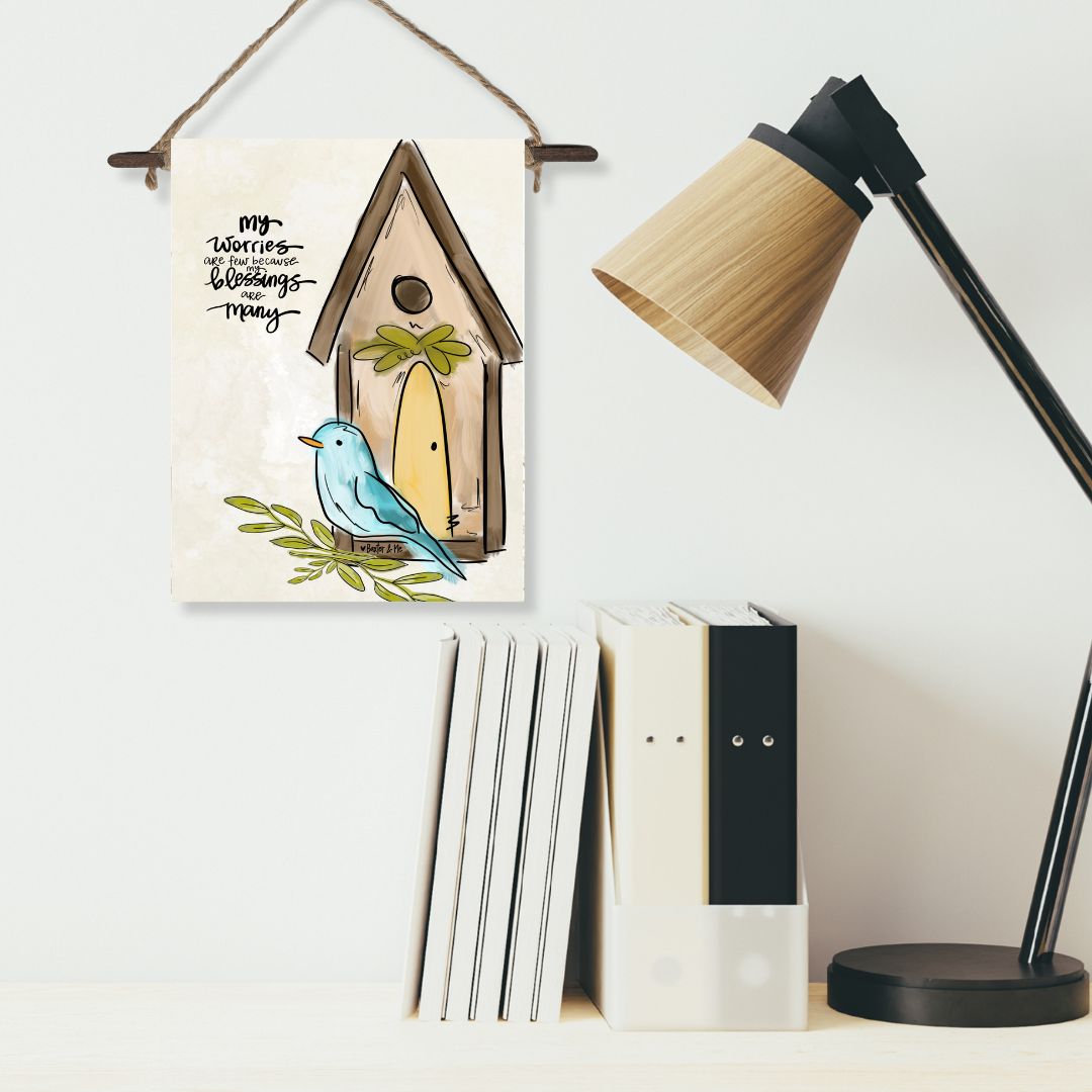 Blessings are Many Birdhouse Mini Wall Hanging