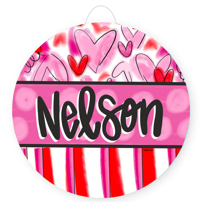 Personalized Hello Valentine Heart Door Hanger