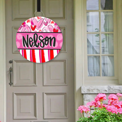 Personalized Hello Valentine Heart Door Hanger