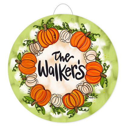 Personalized Pumpkins All Around Door Hanger