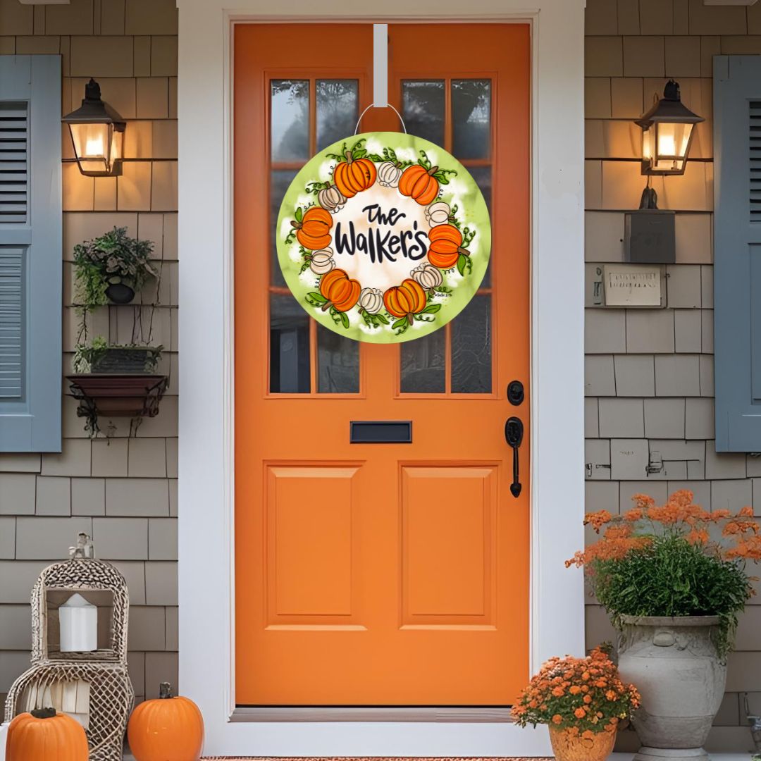 Personalized Pumpkins All Around Door Hanger