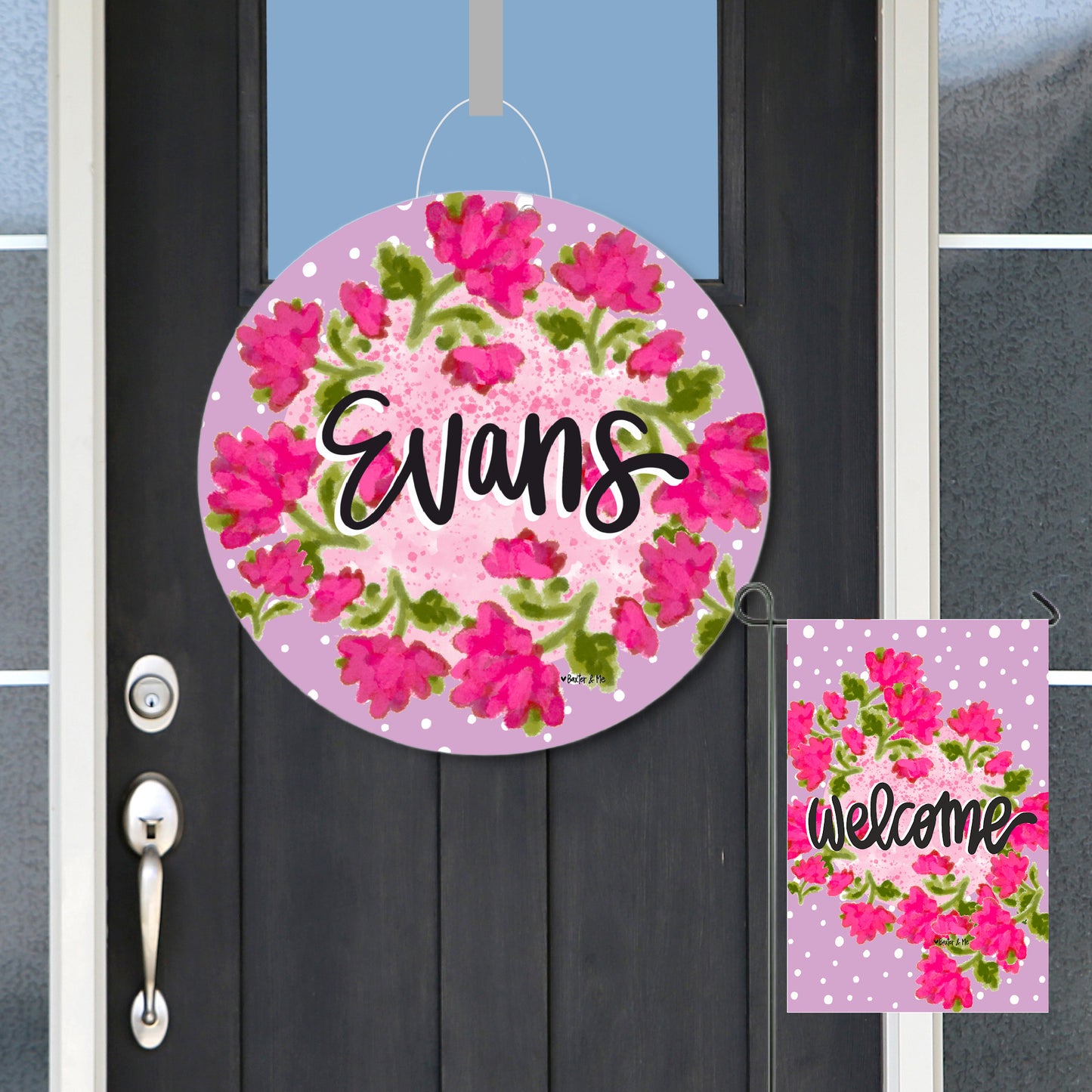 Pink Blossom Welcome Door Hanger