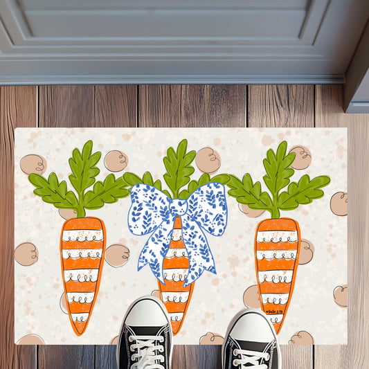 Carrot Patch Trio with Bow Rug Floormat