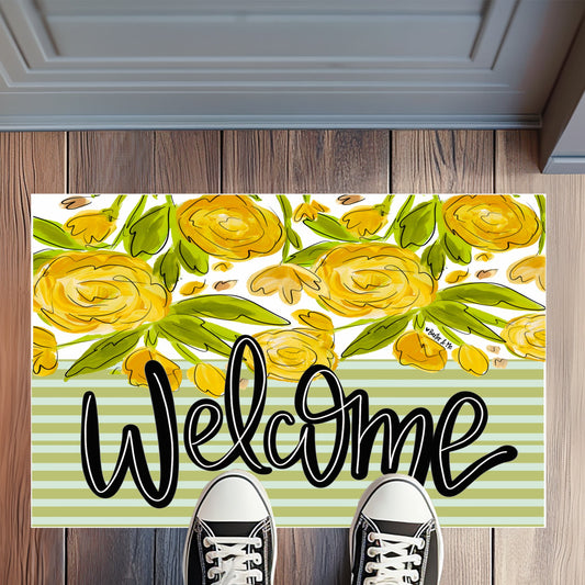 Welcome Sunny Petals Rug Floormat