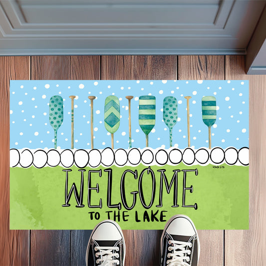 Paddles Welcome to the Lake Rug Floormat