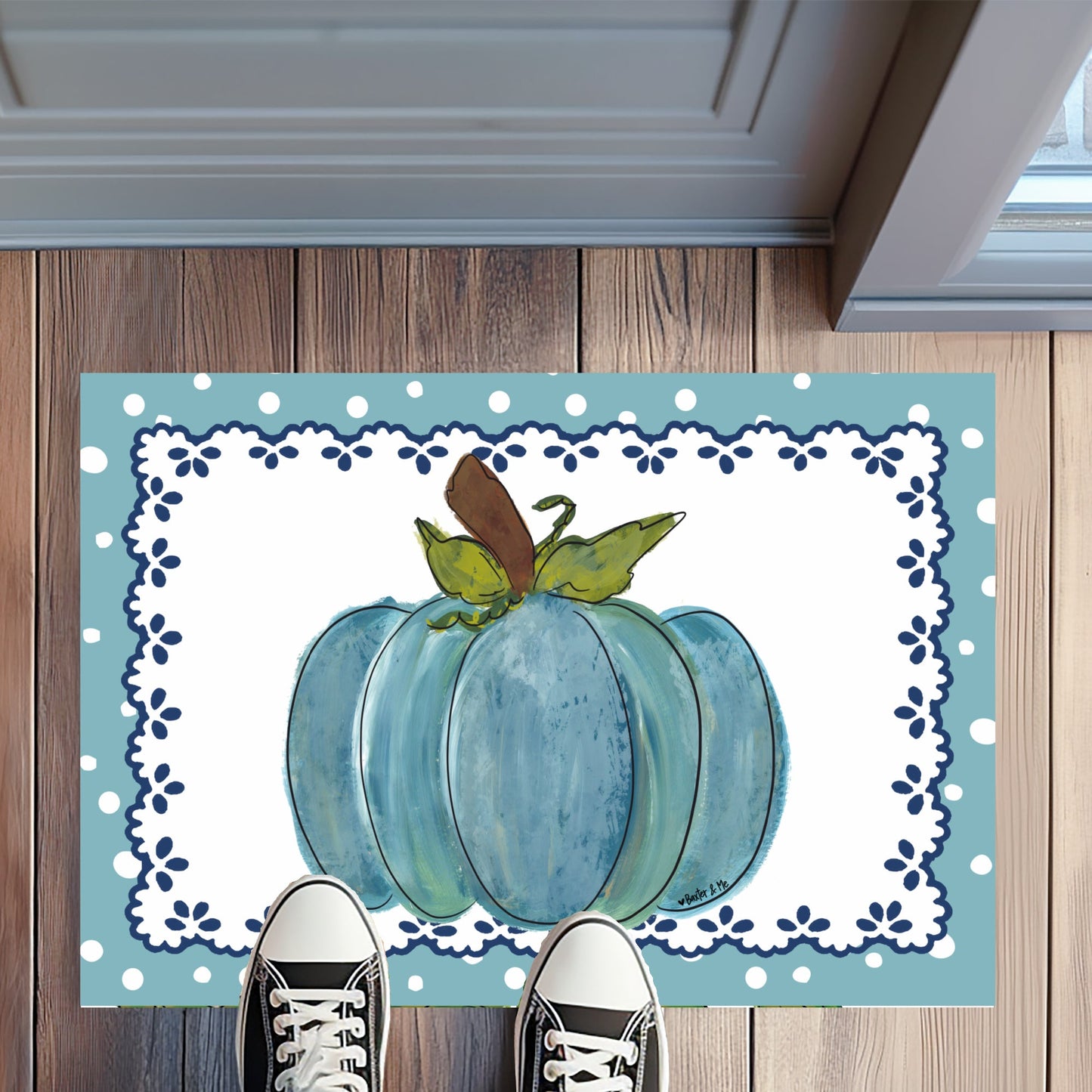 Grannys Pumpkin Doily Rug Floormat