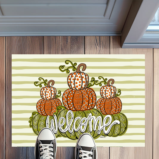 Pumpkin Doodle Stack Rug Floormat