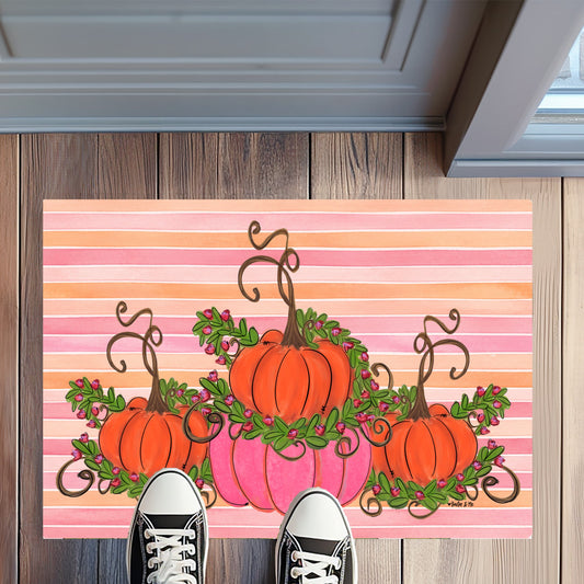 Sherbert Pumpkin Stack Rug Floormat