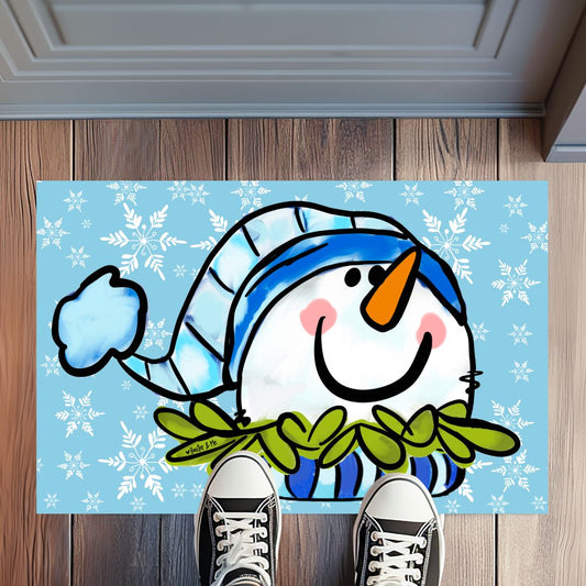 Mitten Full of Frosty Snowman Rug Floormat