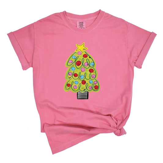 Pink Whimsical Christmas Tree T-Shirt