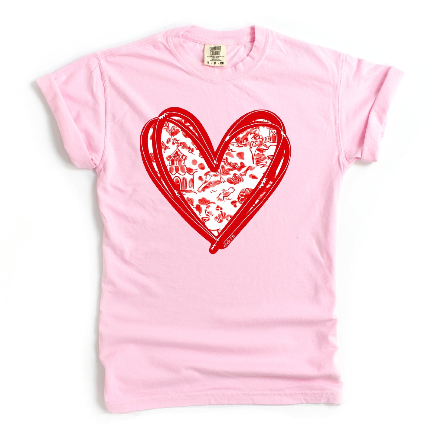 Red Toile Heart T-Shirt
