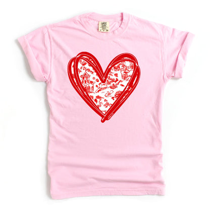 Red Toile Heart T-Shirt