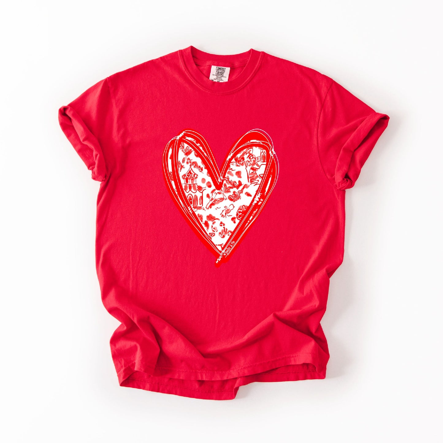Red Toile Heart T-Shirt