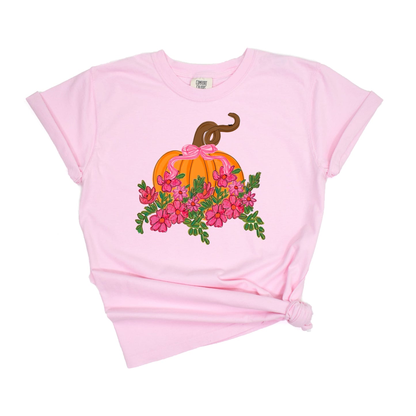 Pretty Pink Scallop Pumpkin Blossom T-Shirt