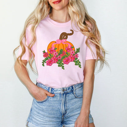 Pretty Pink Scallop Pumpkin Blossom T-Shirt