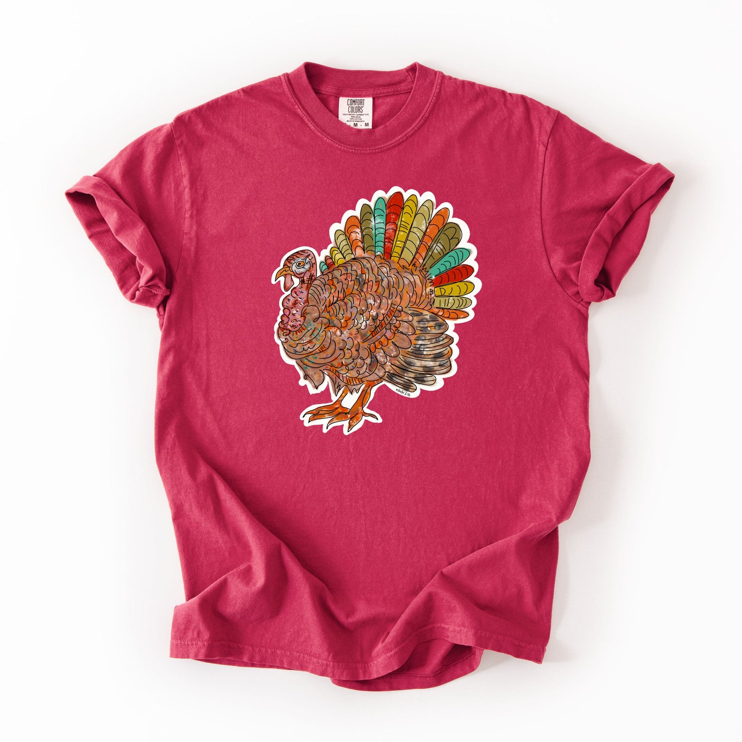 Colorful Feather Turkey "Mr. Feathersworth" T-Shirt