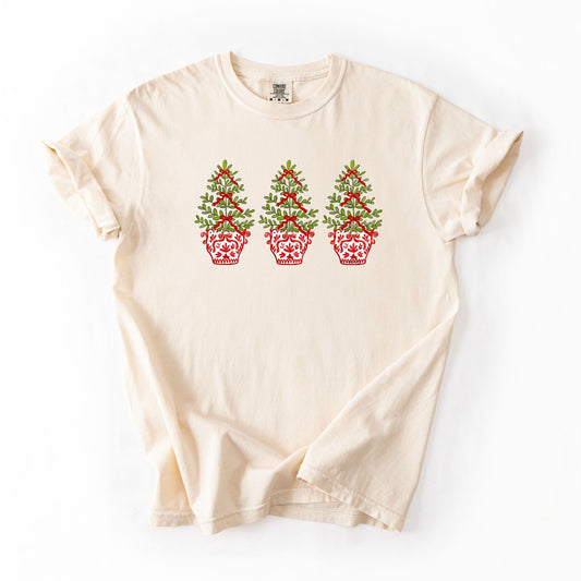 Red White Tree with Bows T-Shirt