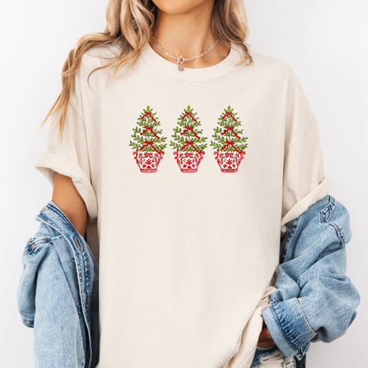 Red White Tree with Bows T-Shirt