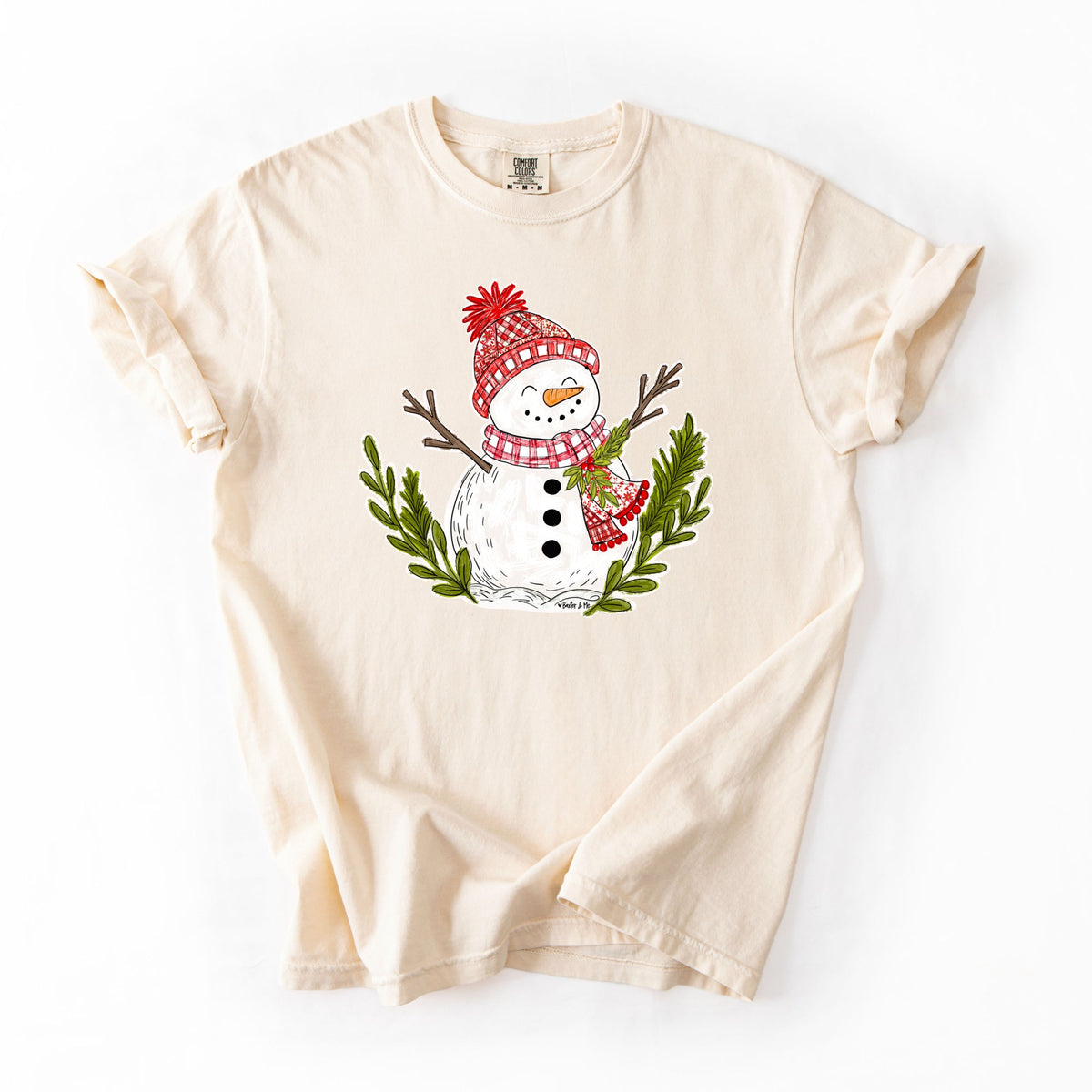 Red Plaid Snowman T-Shirt