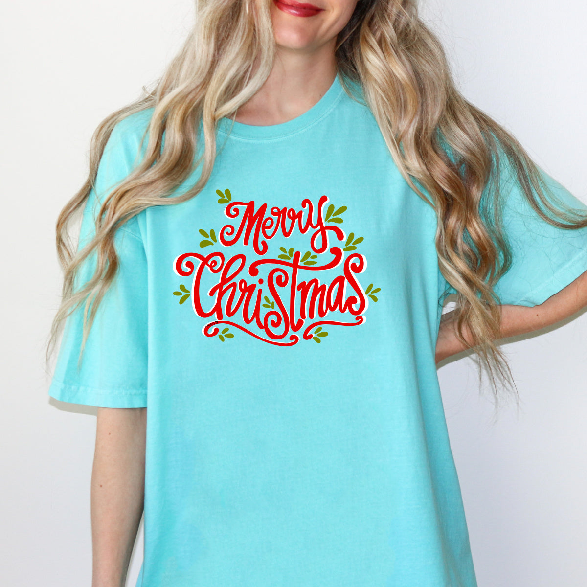Merry And Bright Christmas Coffee Long Sleeve T-Shirt - Women's Holiday Graphic Tee