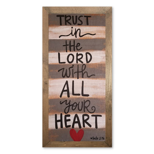 Trust In The Lord - Framed Art, 12" x 24"