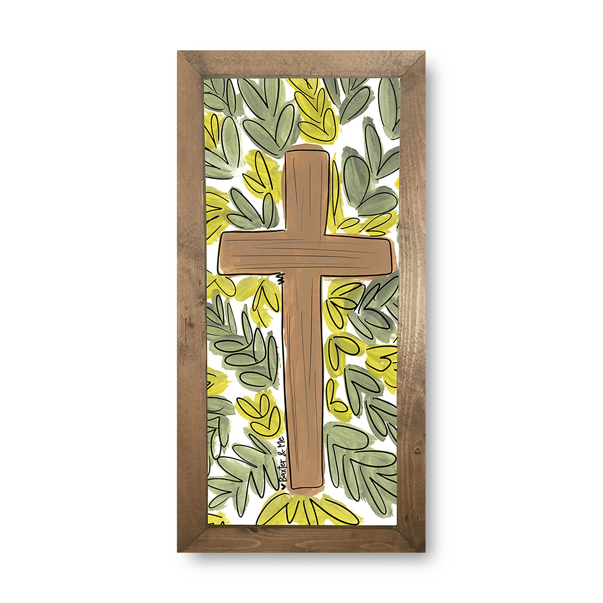 Greenery Cross - Framed Art