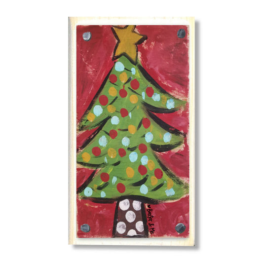 Funky Christmas Tree Happy Block
