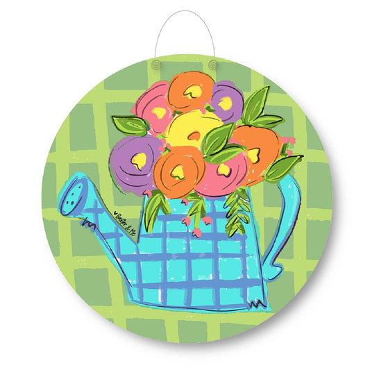 Spring Watering Can Door Hanger