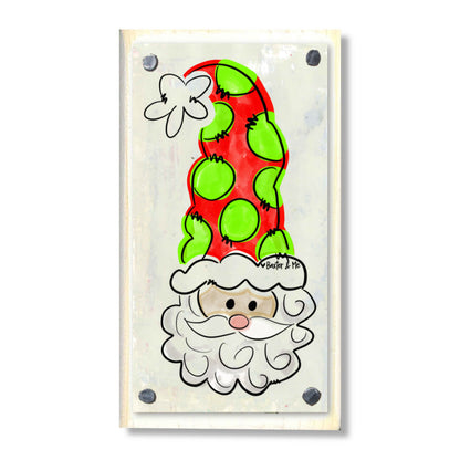 Santa With Tall Hat Happy Block