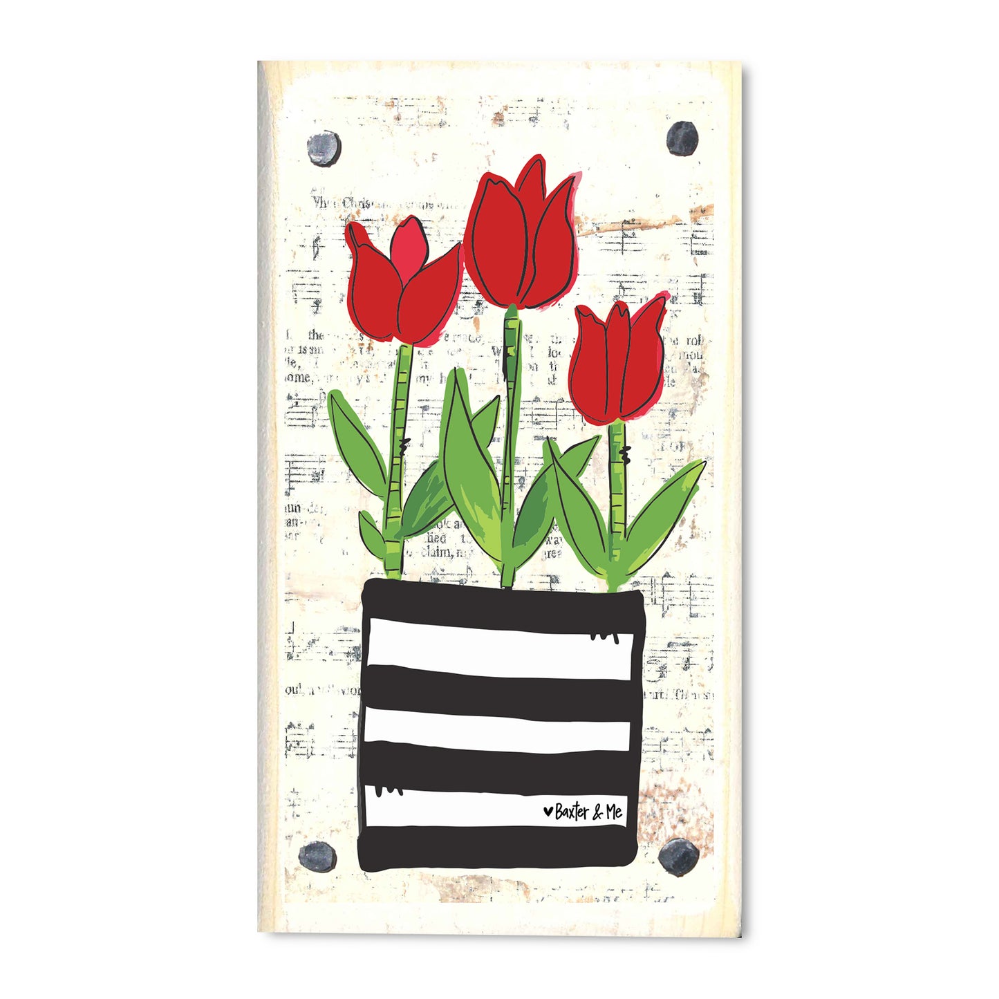 Red Tulips Happy Block