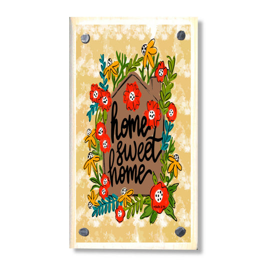 Home Sweet Home Floral Happy Block