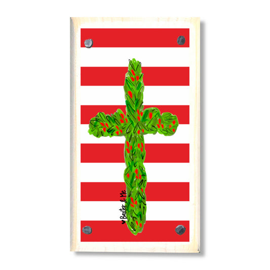 Red White Cross Happy Block