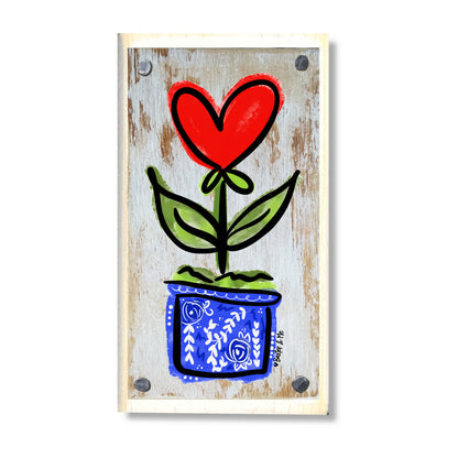 Heart Blue Willow Happy Block
