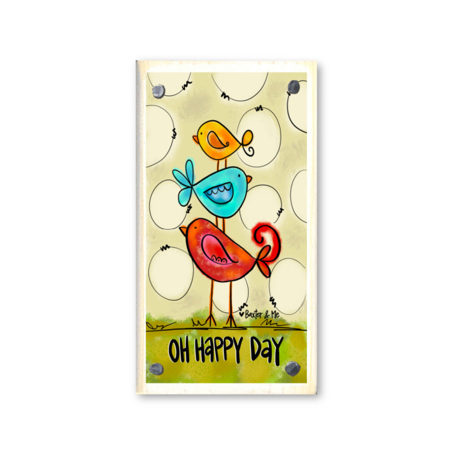 Oh Happy Day Bird Trio Happy Block