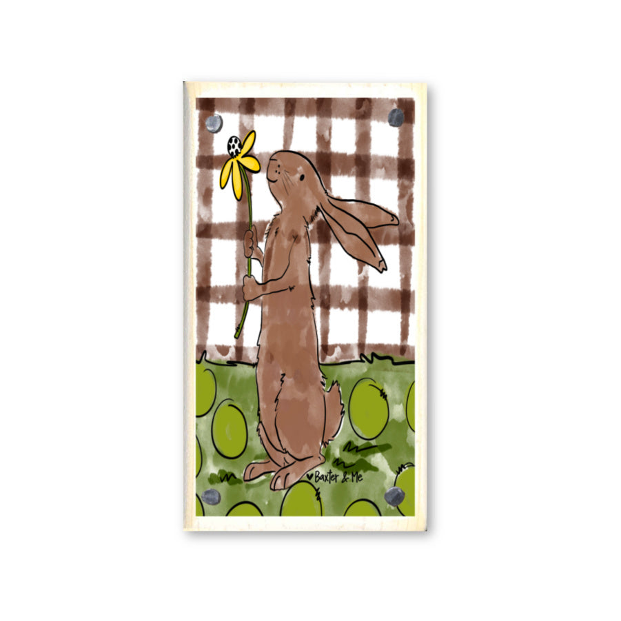 Brown Rabbit Happy Block