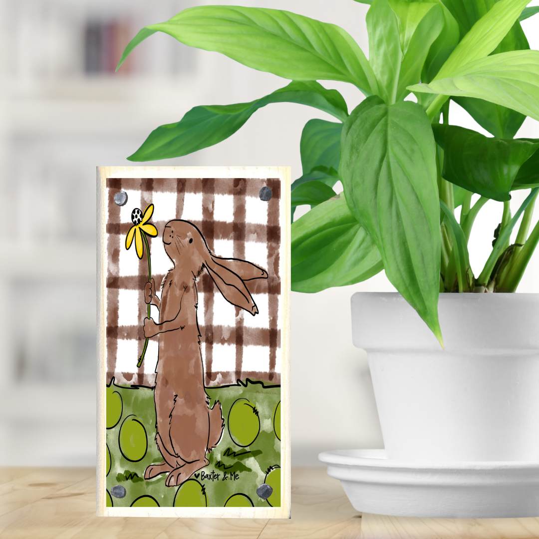 Brown Rabbit Happy Block