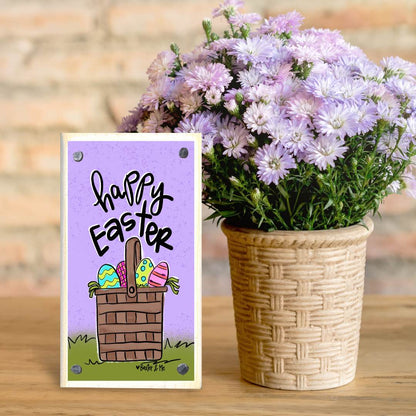 Purple Happy Easter Basket Happy Block