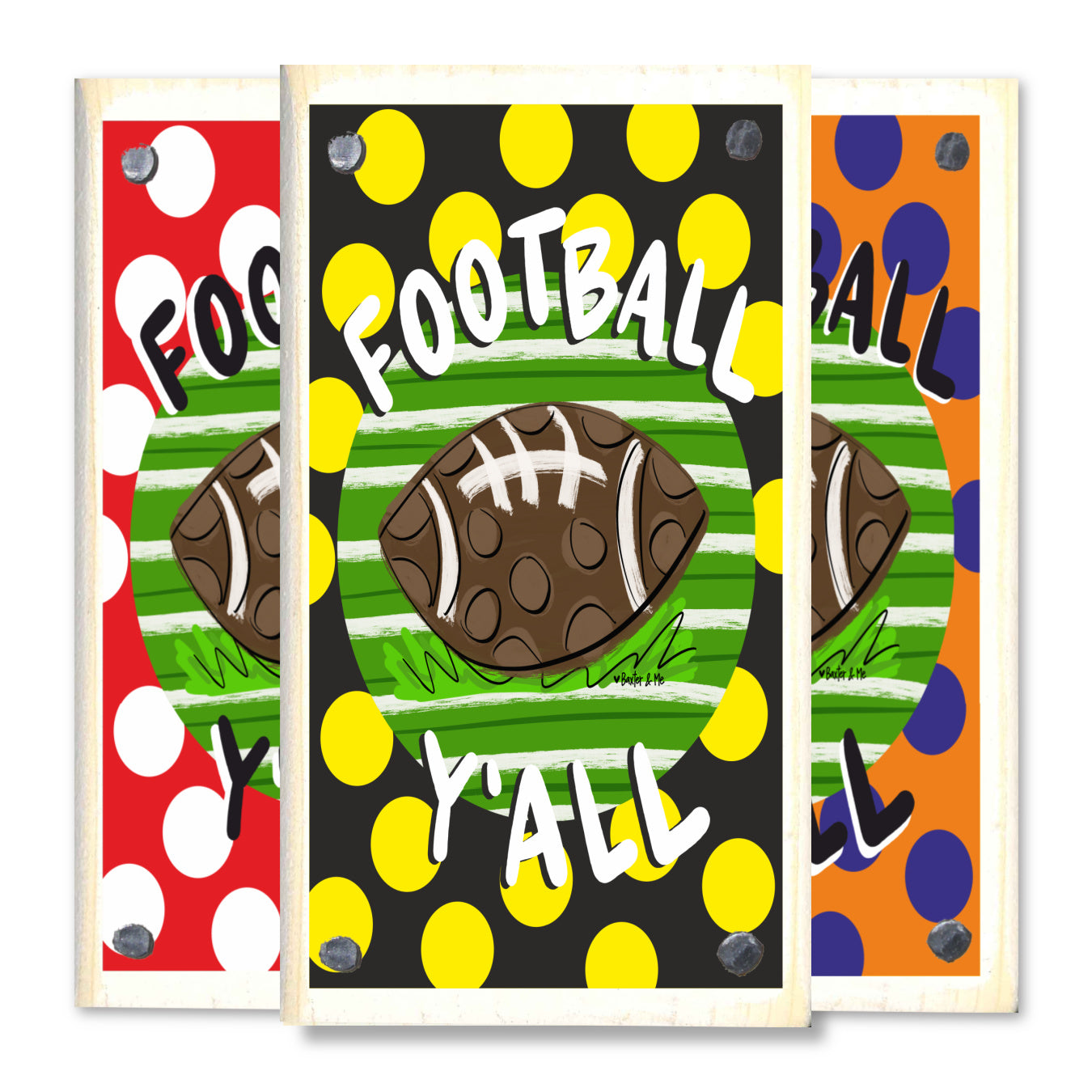 Football Team Colors Happy Block