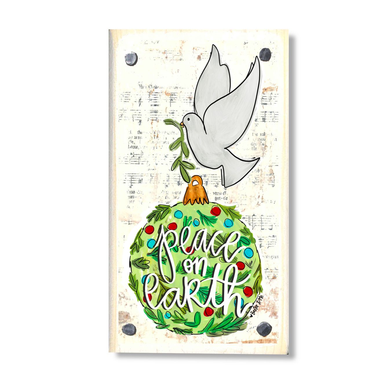 Peace on Earth Dove Ornament Happy Block