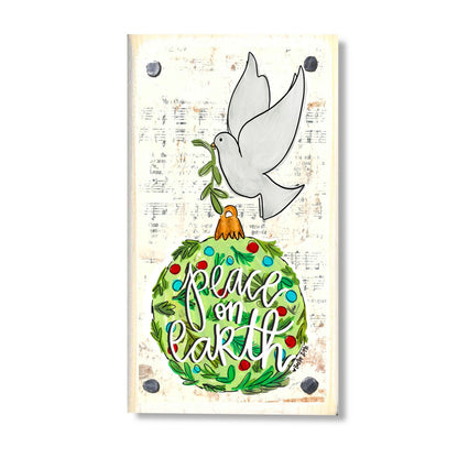 Peace on Earth Dove Ornament Happy Block
