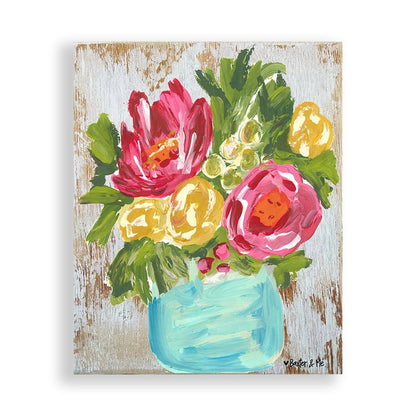 Flowers In A Vase - Wrapped Canvas